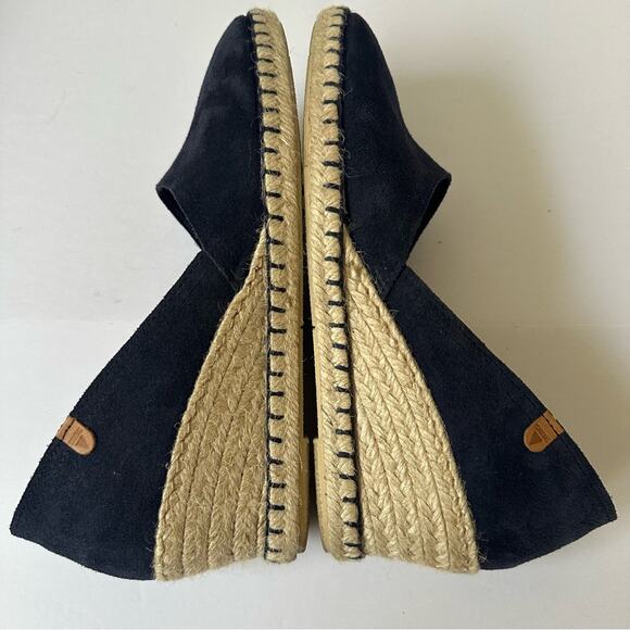 Verbenas Mamen Serraje Espadrilles size EU 39 Marine Blue Tan Wedges - Picture 6 of 13